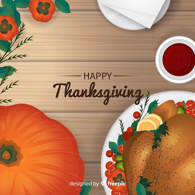 Free vector classic thanksgiving day background with realistic design