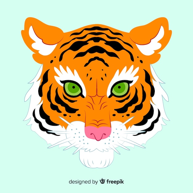 Free vector classic tiger face compositio