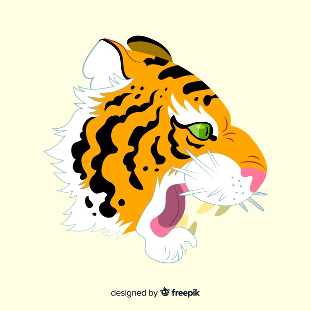 Classic tiger face compositio