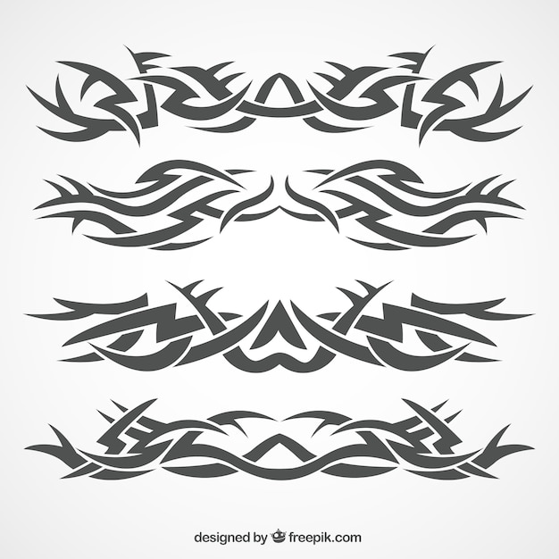 Free vector classic tribal tattoo collection