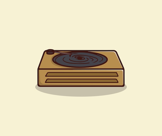 Classic turntable hand drawing illustration