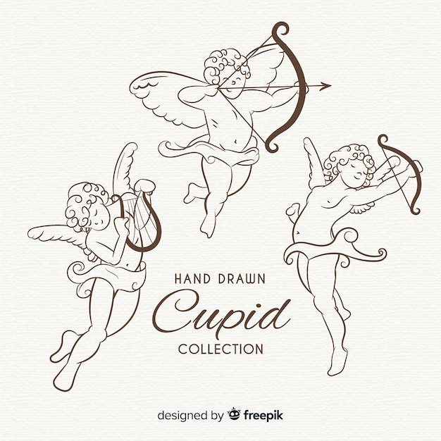 Free vector classic valentine cupid collection