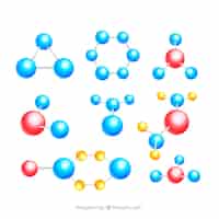 무료 벡터 다채로운 분자의 고전적인 다양성