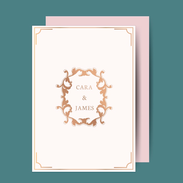 Free vector classic wedding invitation card