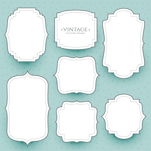 Free vector classic white vintage frames and stickers