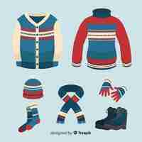 Free vector classic winter clothes collectio