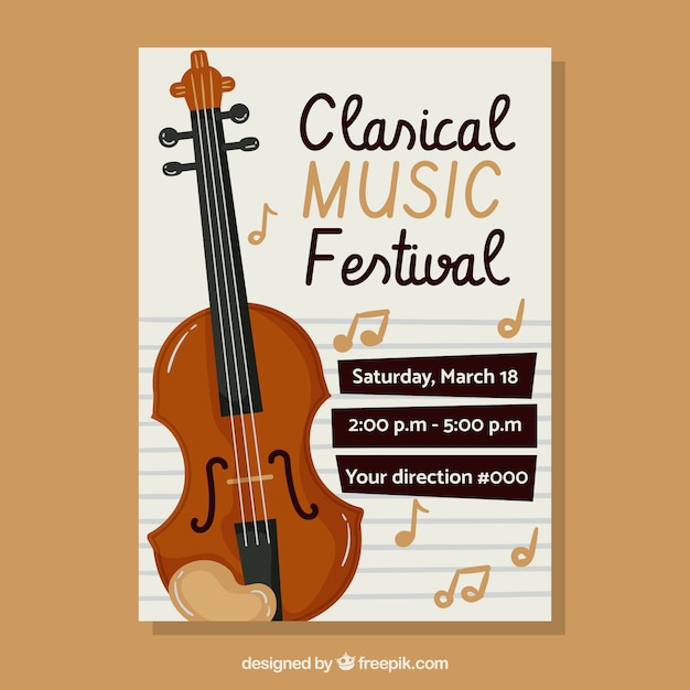 Free vector classical music poster design