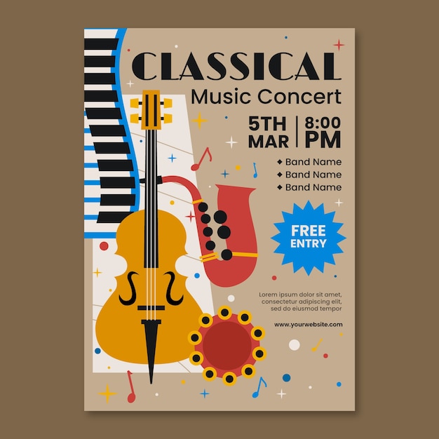 Free vector classical music template design