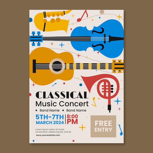 Free vector classical music template design