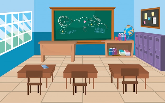 Free vector classroom of school