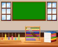 Free vector classroom with board and books