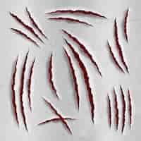 Free vector claw scratches set