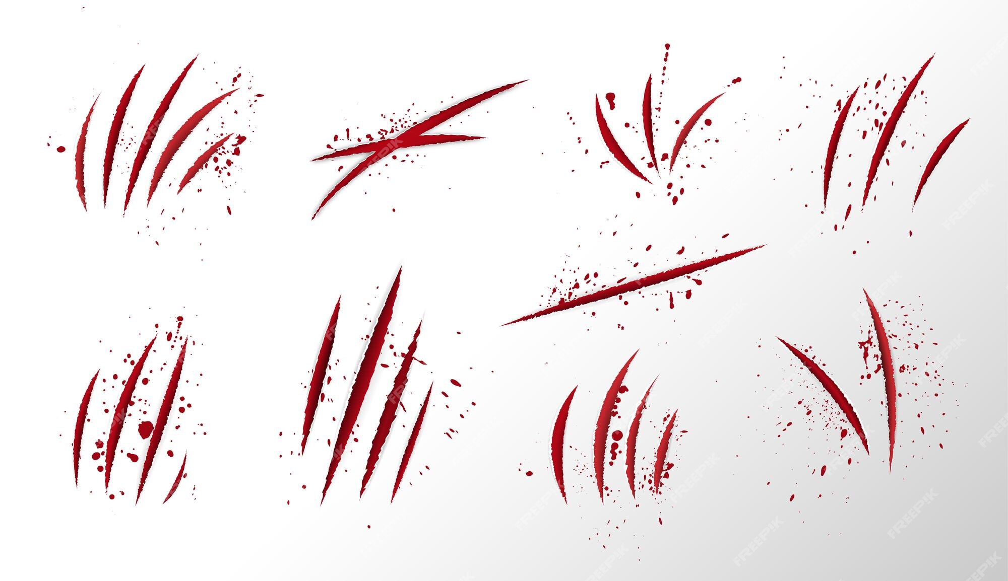 Premium Vector  Scratched claw blood wound isolated