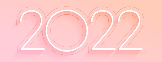 Free vector clean 2022 text banner on pink background