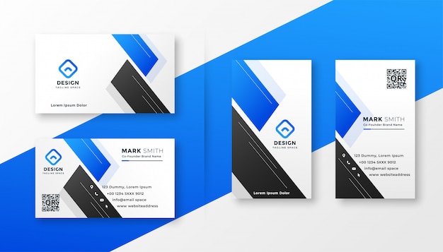 Clean blue business card stylish design