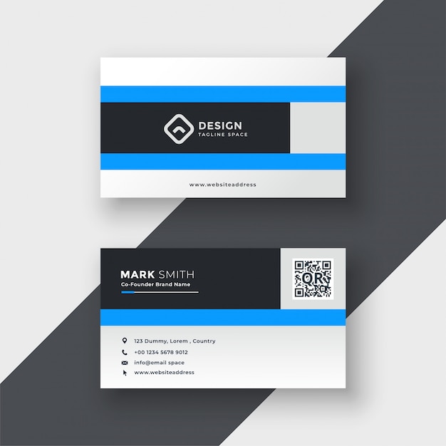 Clean blue modern business card design