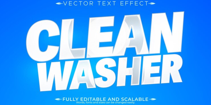 Free Vector clean editable text effect editable wash and detergent text style