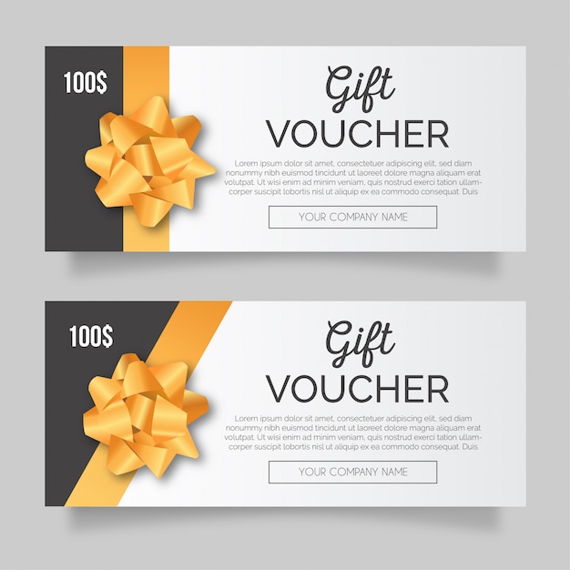 Clean gift Voucher with Golden Ribbon