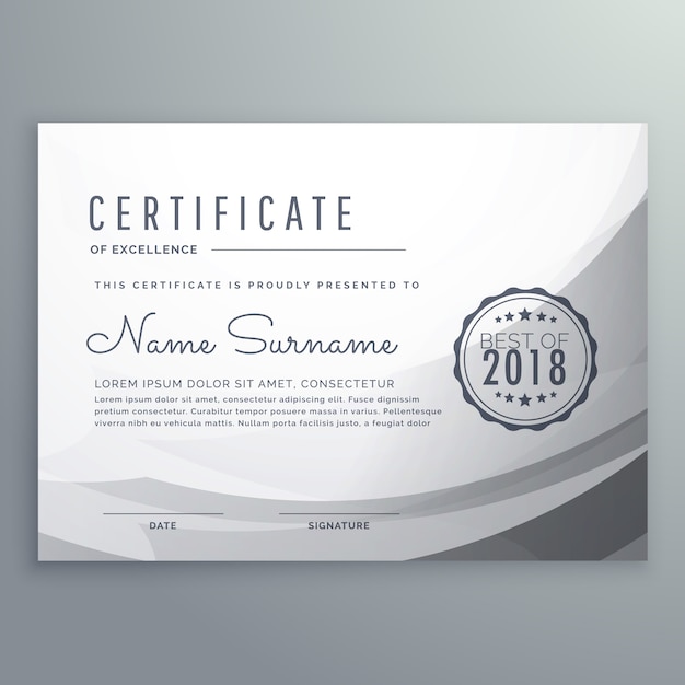 Clean gray diploma template