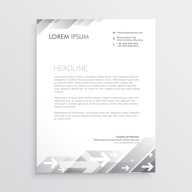 Free vector clean gray letterhead design template