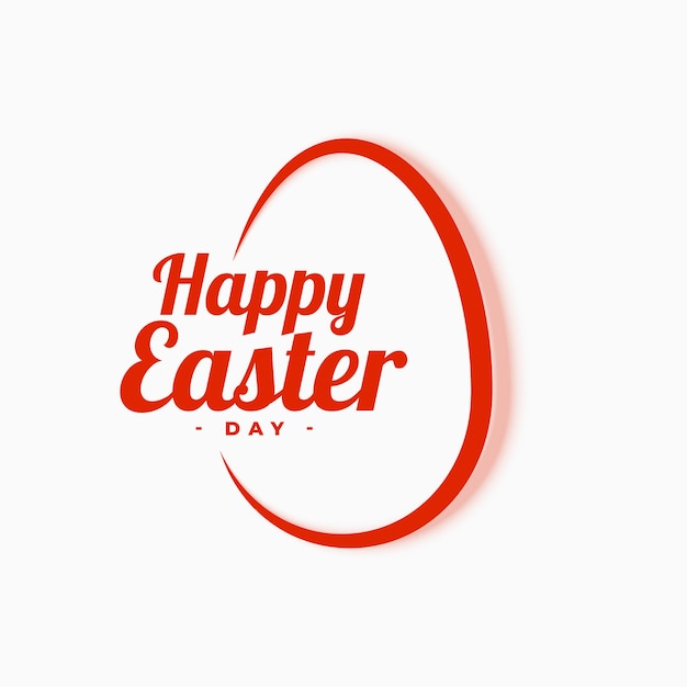 Clean happy easter greeting in line style