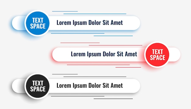 Free vector clean lower third template in circular style