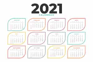 Free vector clean  new year calendar template