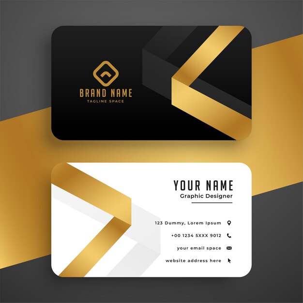 Clean premium golden business card design