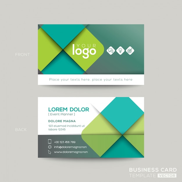 Clean and simple green business card design