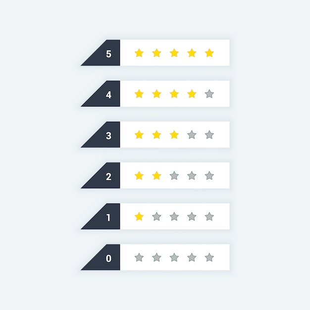 Free vector clean star rating web icons