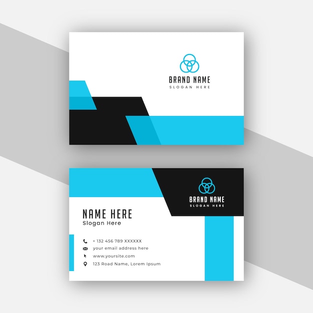 Free vector clean style modern corporate company business card template with abstract shapes