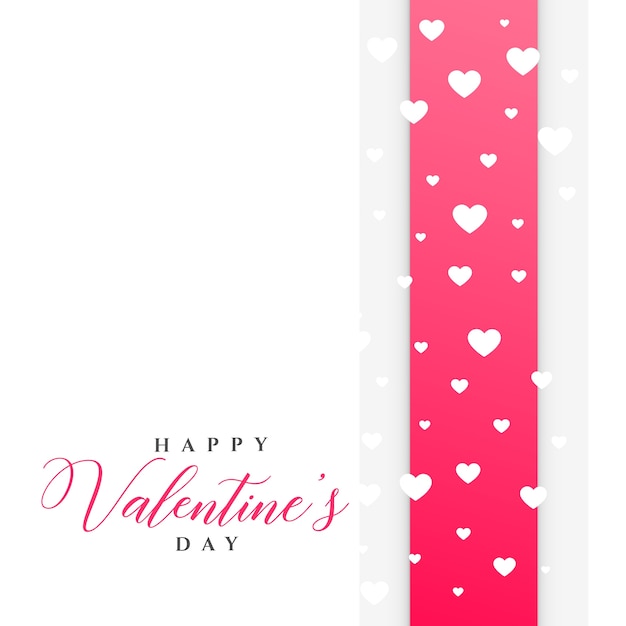 Free vector clean valentine's day greeting template with hearts