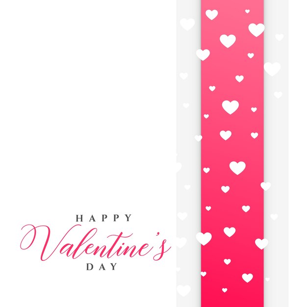 Clean valentine's day greeting template with hearts