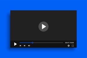 Clean video player template with simple buttons