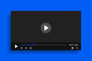 Free vector clean video player template with simple buttons