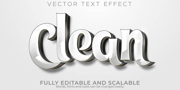 Free vector clean white text effect, editable simple elegant text style