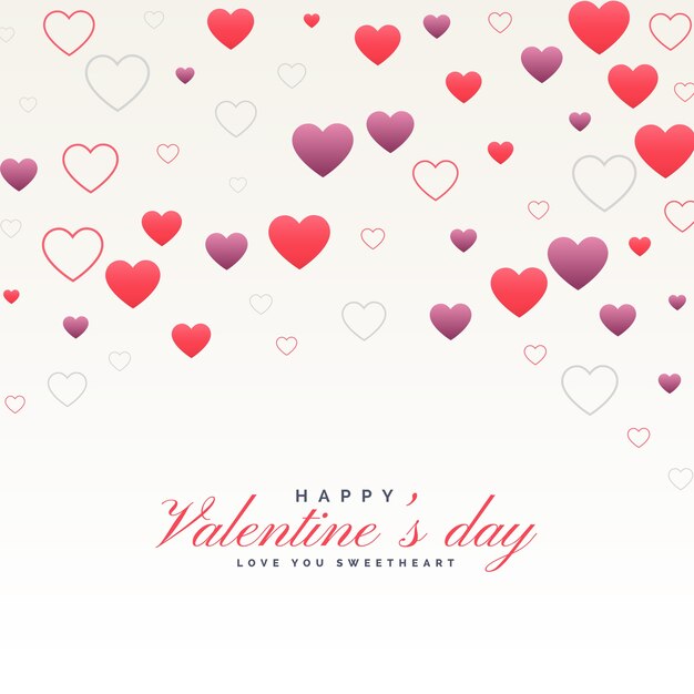 Clean white valentine's day background with hearts pattern