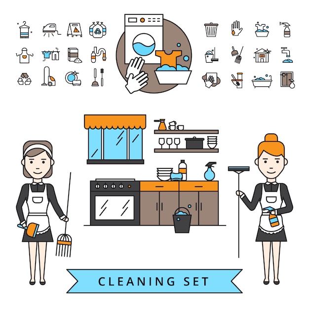 Free vector cleaning design concept