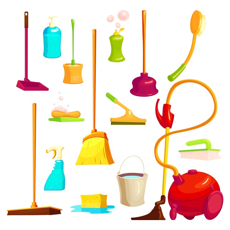 मुफ़्त वेक्टर cleaning elements set