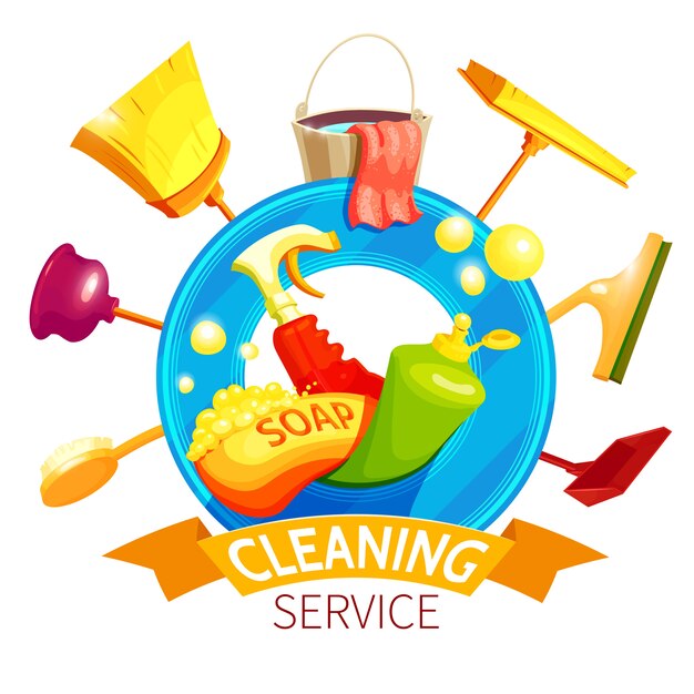 Cleaning Logo Business Composition