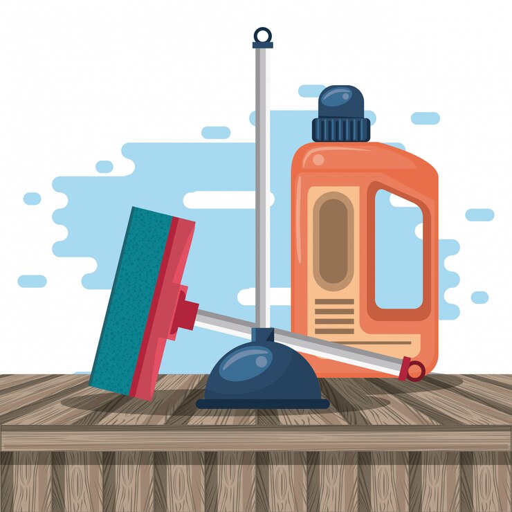 Free Vector cleaning products for home cartoons