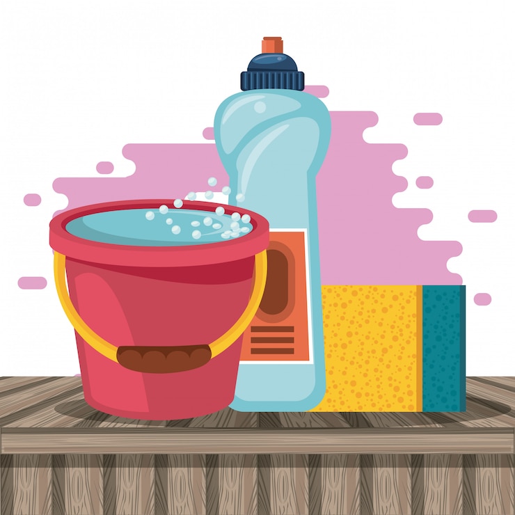 Free Vector cleaning products for home cartoons