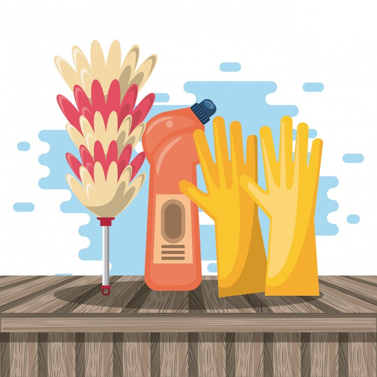 Free Vector cleaning products for home cartoons