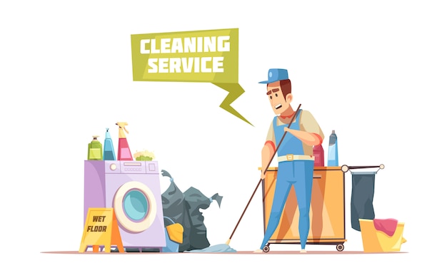 Free vector cleaning service  composition