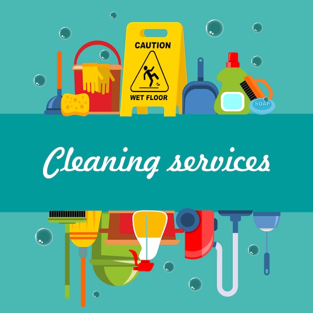 Cleaning service flat template