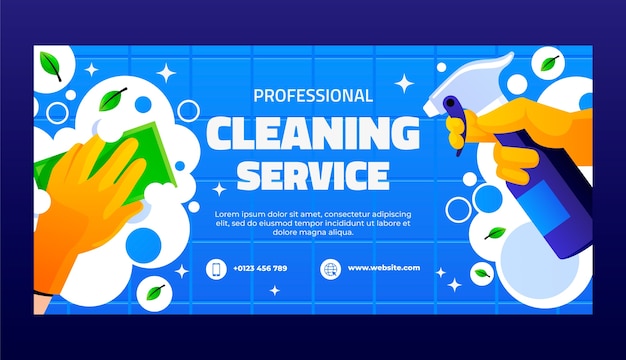 Free vector cleaning service horizontal banner template design