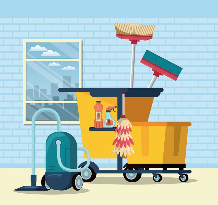 Free Vector cleaning service and housekeeping