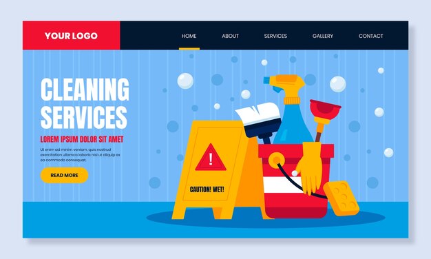 Cleaning service landing page template design