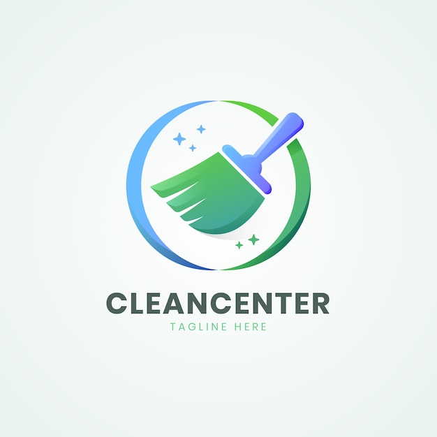Шаблон логотипа службы уборки