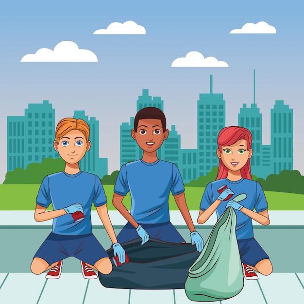 Cleaning service person avatar cartoon character